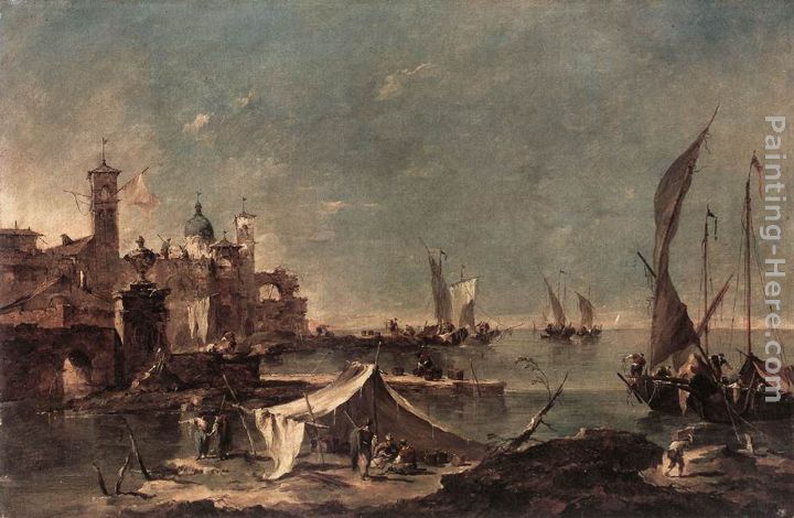 Francesco Guardi Landscape with a Fisherman's Tent